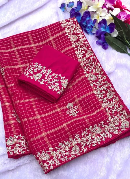 Jk 205 Viscose Sequence Work Sarees